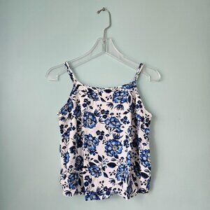 H&M DIVIDED - White Floral Sleeveless Crop Top - US 12 / CA 12 / EUR 42